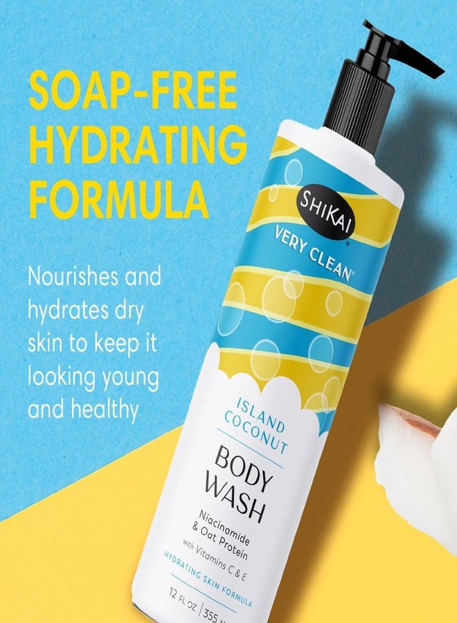 ShiKai Very Clean Body Wash (Island Coconut, 12 oz) | Hydrating Gel Cleanser for Dry Skin | With Niacinamide, Oat Protein, Vitamins C & E - Image 2